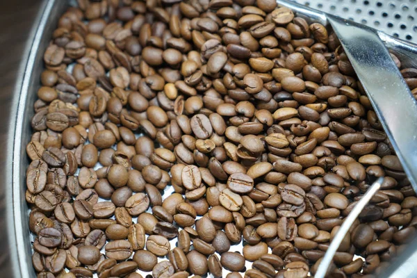 Grãos Café Dentro Máquina Café — Fotografia de Stock