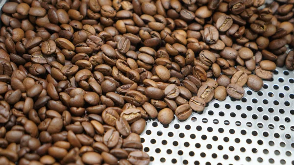 Coffee beans inside coffee maker