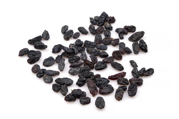 Organic Black Raisins White Background — Stock Photo, Image