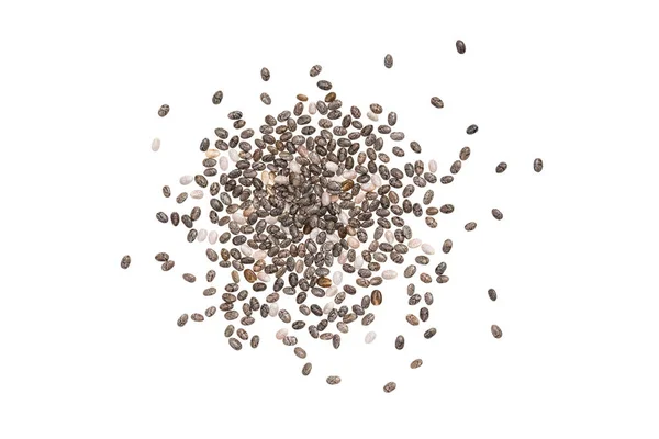 Algumas sementes de chia no fundo branco — Fotografia de Stock