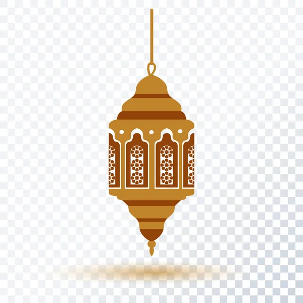 Ramadán Decoración Dorada Linterna Oriental Linterna Pie Mezquita Sobre Fondo — Vector de stock