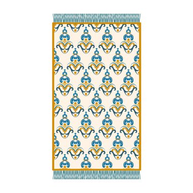 Dua halısı Müslümanlar için Ramazan ve Kurban Bayramı için harika bir hediyedir. İbadet, dua, oruç. Tekstil için Fas Arapça süsü. Stok vektörü illüstrasyon-01