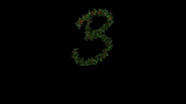 Farklı alfa kanallı Noel çelengi yazı tipi B karakteri