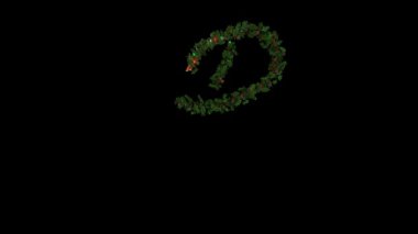 Farklı alfa kanallı Noel çelengi yazı tipi P karakteri