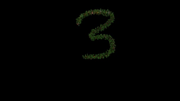 クリスマスリース書体別のアルファチャンネル文字3 — ストック動画