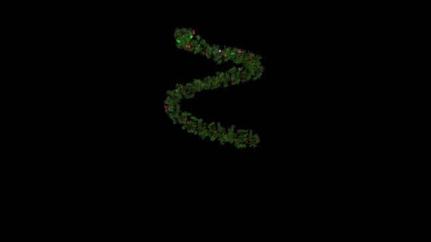 Christmas Wreath Typeface Separate Alpha Channel Character — ストック動画