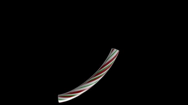 Geanimeerde Kerst Candy Cane Lettertype Met Aparte Alpha Kanaal Het — Stockvideo