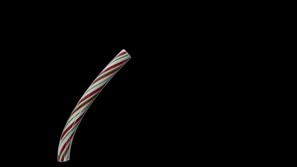 3D animovaný vánoční cukrová třtina písmo s odděleným alfa kanál, postava A