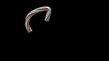 3D animasyon noel şekerleme yazı tipi ayrı alfa kanalı, H karakteri