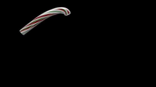 Geanimeerde Kerst Candy Cane Lettertype Met Aparte Alpha Kanaal Het — Stockvideo