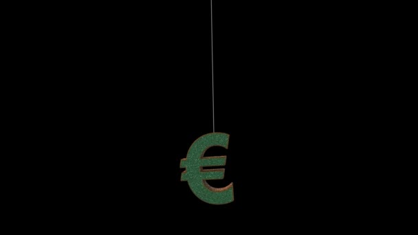 Animierte Dynamische Weihnachtsglitzerornament Schrift Die Figur Euro — Stockvideo