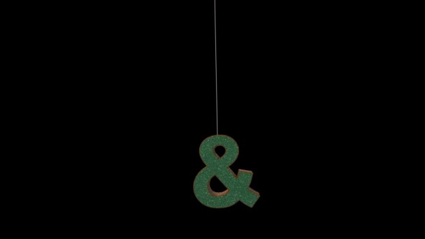 Geanimeerde Dynamische Kerst Glitter Ornament Lettertype Het Karakter Ampersand — Stockvideo