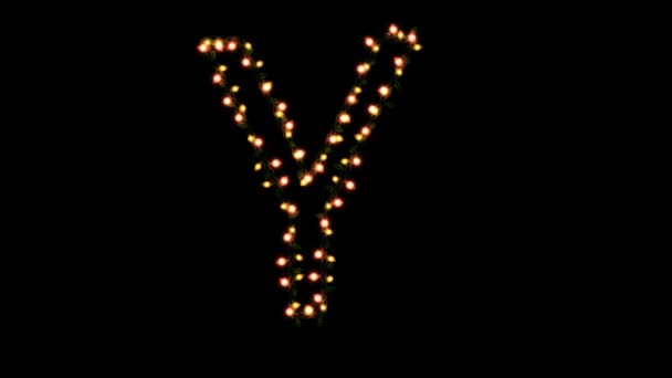 Animowane Migające Lampki Świąteczne Oddzielnym Kanałem Alfa Postać — Wideo stockowe