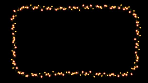 Animated Blinking Christmas Lights Separate Alpha Channel Character Frame — Stock Video