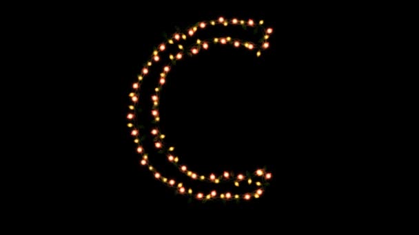 动画闪烁的圣诞节灯与分开的阿尔法通道 — 图库视频影像