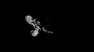 3d animasyon duman tipografisi alfa kanalı yükselerek bir harf oluşturur ve K karakterini yükseltmeye devam eder