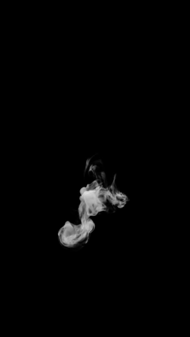 Typographie animée de fumée 3d en police normale avec canal alpha montant formant une lettre et continuant à monter le caractère P 