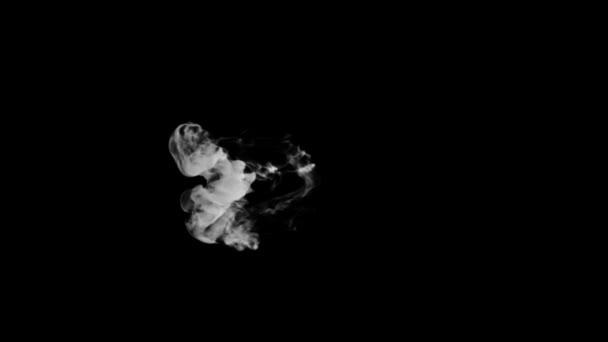 Typographie animée de fumée 3d en police normale avec canal alpha montant formant une lettre et continuant à monter le personnage O 