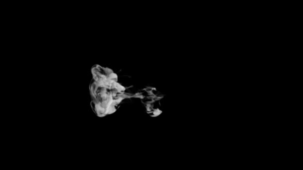 Typographie animée de fumée 3d en police normale avec canal alpha montant formant une lettre et continuant à monter le caractère 5 