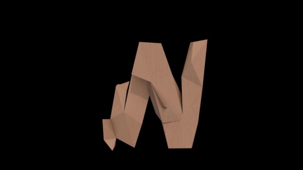 Animated Low Polygon Cardboard Text Alpha Channel Character — 비디오