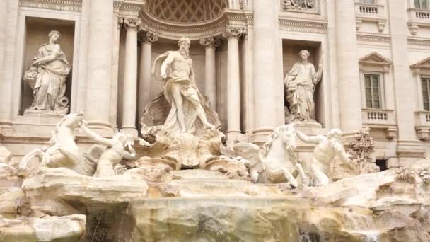 トレビの噴水ローマの正面 — ストック動画