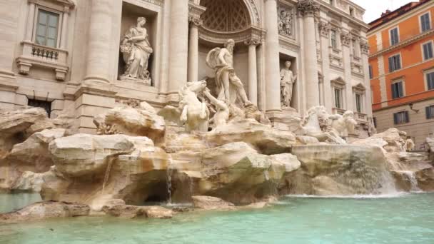 Trevi Fontain Roma Ângulo — Vídeo de Stock