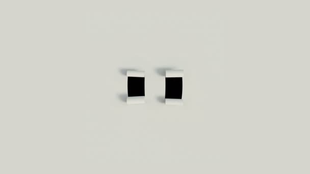 3d animé Papier découpé face de rouleau avec caractère alpha 0 