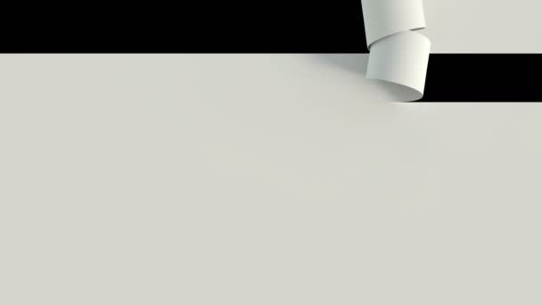 Анімований Папір Вирізає Перехід Рулону Альфа Горизонтальним — стокове відео