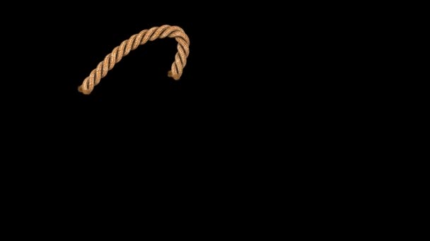 Анимированный Шрифт Изображением Веревки Отдельным Альфа Каналом — стоковое видео