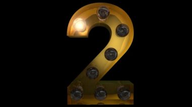 Animated Gold  light bulb letters with 4 different blinking animations that can be looped and a separate alpha channel  2