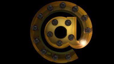 Animated Gold  light bulb letters with 4 different blinking animations that can be looped and a separate alpha channel  AT