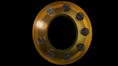 Animated Gold  light bulb letters with 4 different blinking animations that can be looped and a separate alpha channel  O