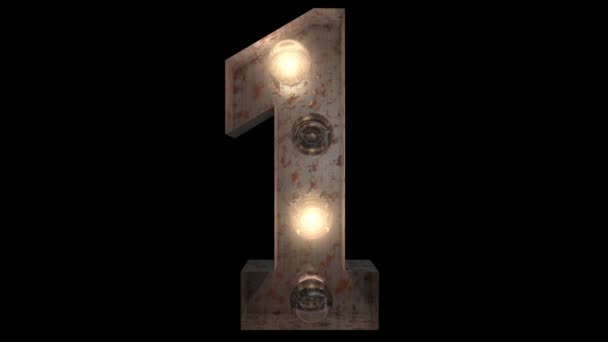 Animated Rusty Steel Blinking Light Bulb Letters Light Animation Loops — Stok video