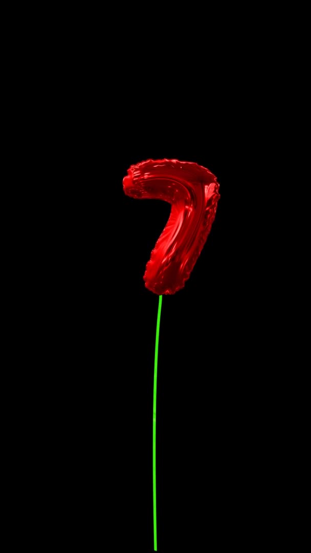Animado Flutuante Balão Tipografia Texto Com Corda Dinâmica Alfa — Vídeo de Stock