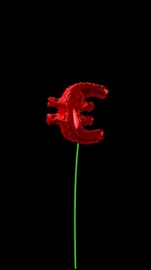 3d yüzen balon tipografi metni dinamik dizgi ve alfa Eur ile
