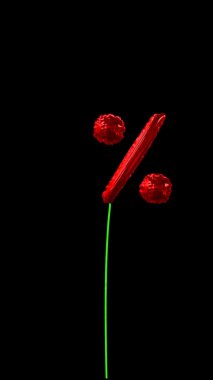 3d yüzen balon tipografi metni dinamik sicim ve alfa yüzde