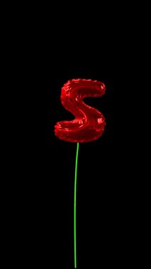 3d yüzen balon tipografi metni dinamik dizgi ve alfa S ile