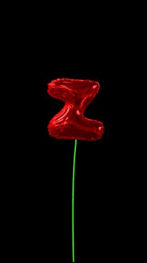 3d yüzen balon tipografi metni dinamik dizgi ve alfa Z ile