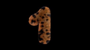 3D animasyon kürklü kıllı leopar yazı tipi alfa kanal 1