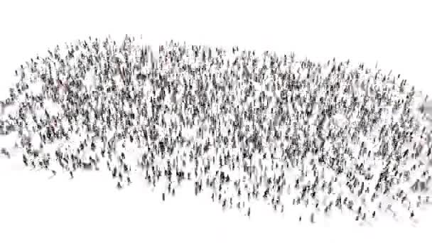 Animación Las Personas Que Reúnen Una Multitud Que Forma 2020 — Vídeo de stock