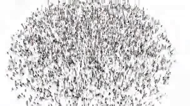 Animation Της Συγκέντρωσης Πλήθους Σχηματίζοντας Κύτταρο Του Ιού Του Στέμματος — Αρχείο Βίντεο