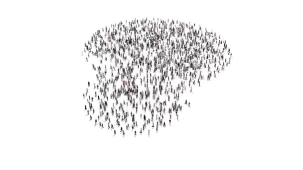 人们聚集在人群中形成问号的3D动画 — 图库视频影像