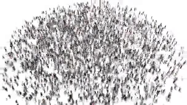 Animation Personnes Rassemblées Dans Une Foule Formant Yin Yang — Video