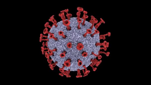 Celda Virus Corona Animada Con Canal Alfa Animación Bucle — Vídeos de Stock