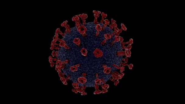 Animated Corona Virus Cell Electron Microscope Alpha Channel Looped Animation — Stock Video