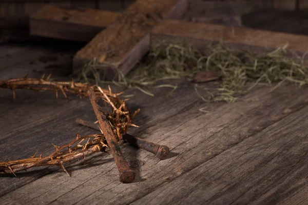 Crown of Thorns and Nails — Stock Photo, Image