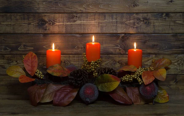 Sonbahar mumlar yanan