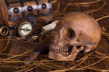 İnsan kafatası ve bıçak