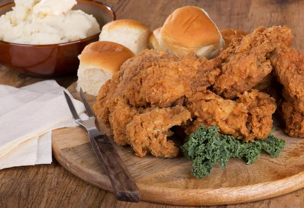 Fried Chicken Dinner — Stock Photo, Image