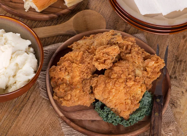 Fried Chicken Dinner — Stock Photo, Image